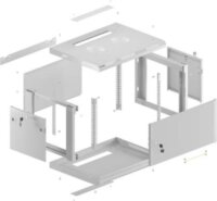 Lanberg 19" Fali Rack Szekrény 4U 600x600mm - Szürke