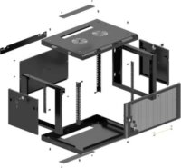 Lanberg 19" Fali Rack Szekrény 4U 600x600mm - Fekete