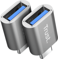 Trust 26221 Calyx USB-C apa - USB-A anya Adapter - Ezüst (2db / csomag)
