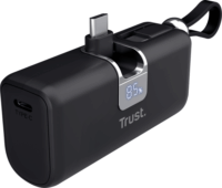 Trust 26104 Pacto Powerbank integrált USB-C kábellel / 5000mAh 20W - Fekete