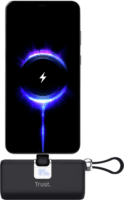 Trust 26104 Pacto Powerbank integrált USB-C kábellel / 5000mAh 20W - Fekete