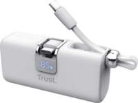 Trust 26105 Pacto Powerbank integrált USB-C kábellel / 5000mAh 20W - Fehér