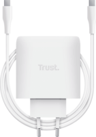 Trust 26068 Maxo USB-A / 3x USB-C GaN Hálózati Gyorstöltő Adapter 65W + USB-C Kábel 2m - Fehér
