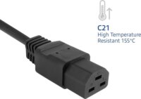 ACT AK5370 250V C14 - C21 IEC Hálózati Tápkábel 1m - Fekete