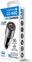 EverActive CC-60Q USB-C (PD) + USB-A QC3.0 Autós Gyorstöltő 83W - Fekete