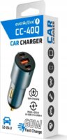 EverActive CC-40Q USB-C (PD) + 2x USB-A QC3.0 Autós Gyorstöltő 60W - Fekete