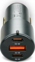 EverActive CC-40Q USB-C (PD) + 2x USB-A QC3.0 Autós Gyorstöltő 60W - Fekete