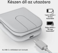 Logitech Mobi Fold Bluetooth + RF Wireless Összecsukható Egér - Fehér