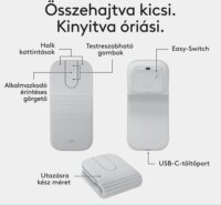 Logitech Mobi Fold Bluetooth + RF Wireless Összecsukható Egér - Fehér