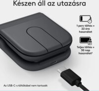 Logitech Mobi Fold Bluetooth + RF Wireless Összecsukható Egér - Grafitszürke