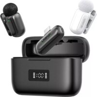 Ulanzi A200 Kétcsatornás Csiptetős Wireless USB-C mikrofon szett - Fekete