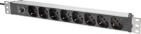 Digitus DN-95410-IT 19" Rack 8 aljzatos Olasz szabványú Hálozati Elosztó 2m - Fekete/Szürke