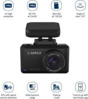 LAMAX T10 4K WiFi Autós Menetrögzítő kamera - Fekete