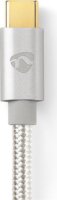 Nedis CCTB64700AL10 USB-C apa - USB-C apa 3.2 Gen 1 Adat és Töltőkábel 60W 1m - Fehér