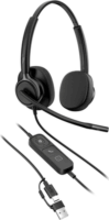HP Poly Mission 425 Sztereo USB Fejhallgató Headset - Fekete