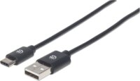 Manhattan 354912 USB-A Apa - USB-C Apa 2.0 Adat és Töltőkábel 0.5m - Fekete