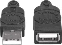 Manhattan 308519 USB-A Apa - USB-A Anya 2.0 Aktív Hosszabbító Kábel 1m - Fekete