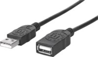 Manhattan 308519 USB-A Apa - USB-A Anya 2.0 Aktív Hosszabbító Kábel 1m - Fekete