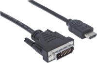 Manhattan 322782 HDMI Apa - DVI-D Apa Dual Link Kábel 1m - Fekete