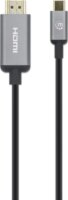 Manhattan 153607 USB-C Apa - HDMI Apa Átalakító Kábel 2m - Fekete/Ezüst