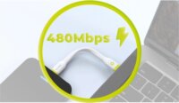 Mobile Origin Compact USB-C Apa - USB-C Apa 2.0 Adat és Töltőkábel 0.1m - Fehér