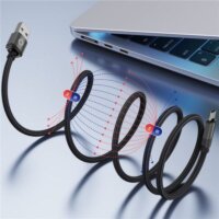 Mobile Origin Magnetic USB-A Apa - USB-C Apa 2.0 Adat és Töltőkábel 1m - Fekete