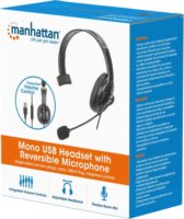 Manhattan 180849 Vezetékes Call Center Mono Headset - Fekete