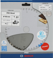 Bosch PRO Fa és Alumínium Körfűrészlap készlet Ø165 x 20mm, 1,5mm 48 / 54 fog (2db / csomag)