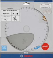 Bosch PRO Fa és Univerzális Körfűrészlap készlet Ø216 x 30mm, 2,5 / 1,5mm 48 / 60 fog (2db / csomag)
