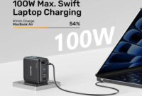 Unitek Rexo USB-A / 3x USB-C GaN Gyorstöltő Adapter LCD Kijelzővel 100W - Fekete