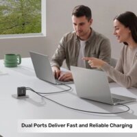 Unitek Rexo USB-A / 3x USB-C GaN Gyorstöltő Adapter LCD Kijelzővel 100W - Fekete