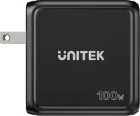 Unitek Rexo USB-A / 3x USB-C GaN Gyorstöltő Adapter LCD Kijelzővel 100W - Fekete