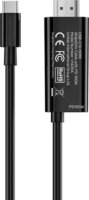 Unitek V1439ABK01 USB-C Apa - HDMI Apa Átalakító Kábel 100W 2m - Fekete
