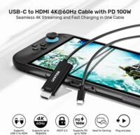 Unitek V1439ABK01 USB-C Apa - HDMI Apa Átalakító Kábel 100W 2m - Fekete