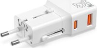 Mobile Origin TAD25-2P-WHT EU / US / UK / AU Utazó Hálózati Töltő Adapter 25W - Fehér