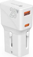 Mobile Origin TAD25-2P-WHT EU / US / UK / AU Utazó Hálózati Töltő Adapter 25W - Fehér