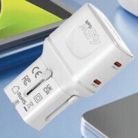 Mobile Origin PW26 EU / US / UK / AU Utazó Hálózati Gyorstöltő Adapter 45W - Fehér