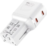 Mobile Origin PW26 EU / US / UK / AU Utazó Hálózati Gyorstöltő Adapter 45W - Fehér