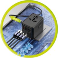 Mobile Origin PW4 EU / UK / US / AUS GaN Utazó Hálózati Gyorstöltő Adapter 35W - Fehér