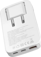 Mobile Origin GAN-65W-SLM-WHT USB-A / 2x USB-C GaN Hálózati Gyorstöltő Adapter 65W - Fehér