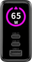 Mobile Origin PW20 USB-A / 2x USB-C GaN Hálózati Gyorstöltő Adapter 65W - Fekete