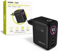 Mobile Origin PW20 USB-A / 2x USB-C GaN Hálózati Gyorstöltő Adapter 65W - Fekete