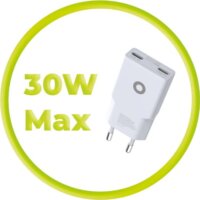 Mobile Origin TÜV MO16 USB-A / USB-C Slim Hálózati Gyorstöltő Adapter 30W - Fehér