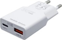 Mobile Origin TÜV MO16 USB-A / USB-C Slim Hálózati Gyorstöltő Adapter 30W - Fehér