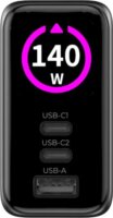 Mobile Origin PW21 USB-A / 2x USB-C GaN Hálózati Gyorstöltő Adapter 140W - Fekete
