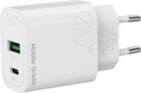 Mobile Origin MO12 USB-A / USB-C Hálózati Töltő Adapter 20W - Fehér