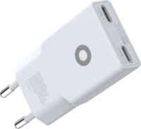 Mobile Origin TÜV MO18 2x USB-C Slim Hálózati Gyorstöltő Adapter 30W - Fehér