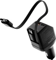 Mobile Origin CA22 USB-C + USB-A Autós Gyorstöltő 90W + 2 integrált USB-C Kábel 0.6m - Fekete