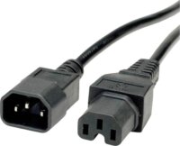 Value C14 IEC - C15 IEC Hálózati Tápkábel 1.8m - Fekete
