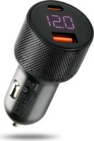 EverActive CC-50Q USB-C (PD) + USB-A QC3.0 Autós Gyorstöltő 75W - Fekete